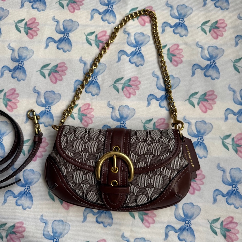 Coach Signature Canvas and Leather Shoulder Bag in Brown - Picture 2 of 11